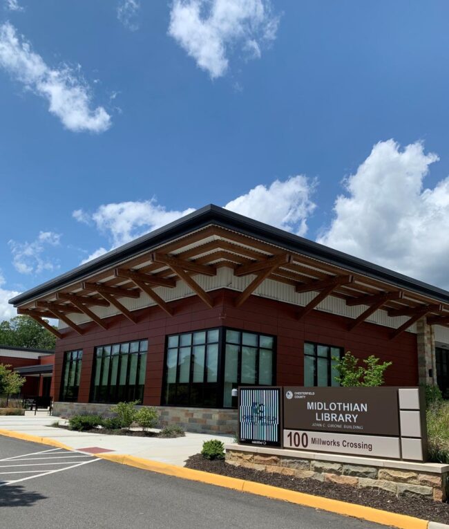 The exterior of Midlothian Library